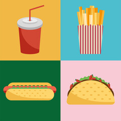 four fast food products