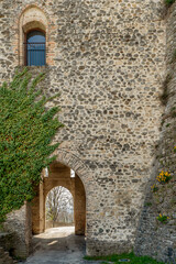 Fototapeta na wymiar One of the access points to the ancient castle of Torrechiara, Parma, Italy