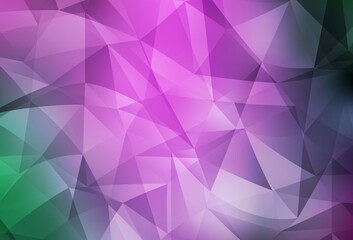 Naklejka premium Light Pink, Green vector gradient triangles texture.