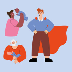 five fathers and kids