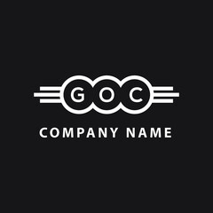 GOC letter logo design on black background. GOC  creative circle letter logo concept. GOC letter design.