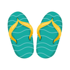 green summer flip flops