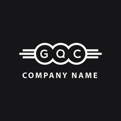 GQC letter logo design on black background. GQC  creative circle letter logo concept. GQC letter design.