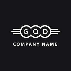 GQD letter logo design on black background. GQD  creative circle letter logo concept. GQD letter design.