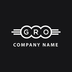 GRO letter logo design on black background. GRO  creative circle letter logo concept. GRO letter design.