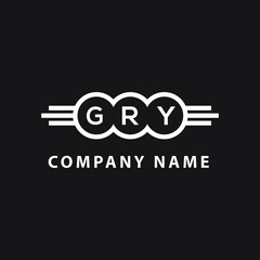 GRY letter logo design on black background. GRY  creative circle letter logo concept. GRY letter design.