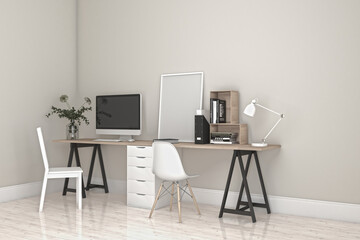 Workstation Frame and Screen Mockup