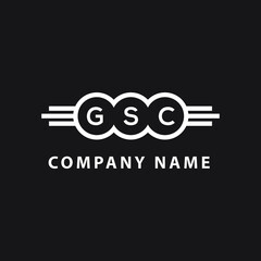 GSC letter logo design on black background. GSC  creative circle letter logo concept. GSC letter design.