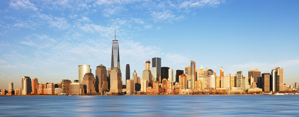 Fototapeta Downtown New York skyline panorama from Liberty State park, USA obraz