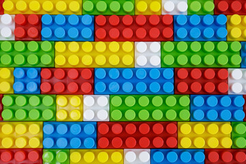 close up of colorful constructor blocks background