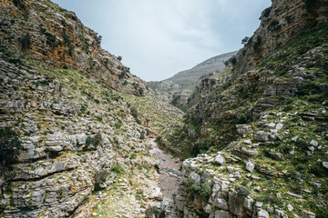 Aerial view of Jacobs canyon in Rhodos, Greece