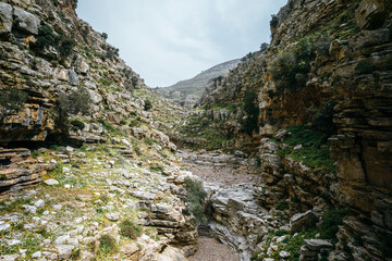 Aerial view of Jacobs canyon in Rhodos, Greece