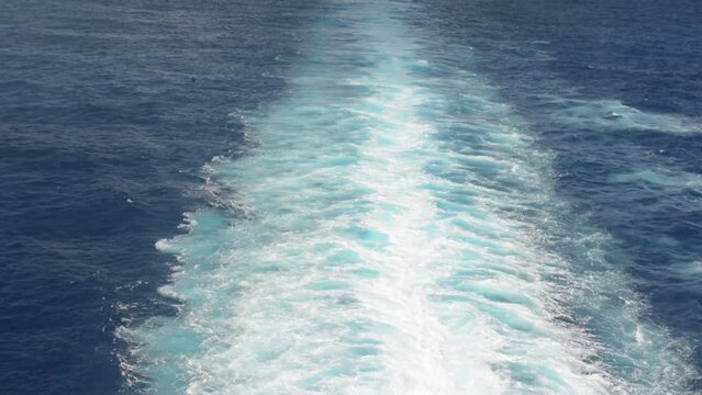 Wake from a ship,  a curise ship in the Atlantic ocean.