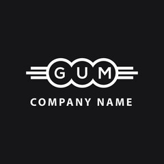 GUM letter logo design on black background. GUM  creative circle letter logo concept. GUM letter design.