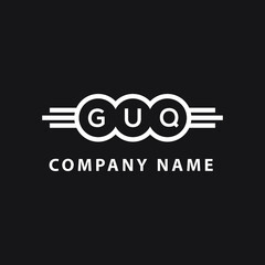 GUQ letter logo design on black background. GUQ  creative circle letter logo concept. GUQ letter design.