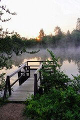 bench in the morning