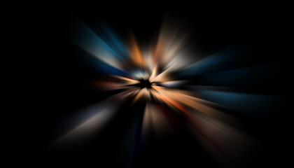 Explotion of glowing star. Dynamic colorful background image. Glow lights wallpaper. Vibrant template for your design.