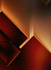 Geometric dynamic shapes. Technology digital template with shadows and lights on gradient background. Trendy simple geometric color gradient abstract background. 3D illustration.