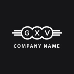 GXV letter logo design on black background. GXV  creative circle letter logo concept. GXV letter design.