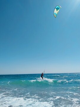kite surfing in the sea