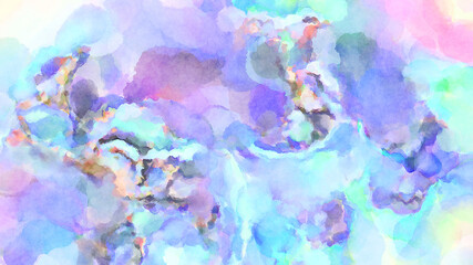 Modern brush strokes painting. Soft color painted illustration of soothing composition for poster, wall art, banner, card, book cover or packaging. Watercolor abstract painting with pastel colors.