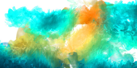Obraz na płótnie Canvas Wild and big brushstrokes. Brushed Painted Abstract on white background. Brush stroked painting. Strokes of paint. 2D Illustration.