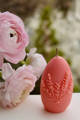 Easter eggs shaped candles. Soy wax blend hand-poured candles for easter decoration