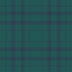 Plaid seamless pattern in green. Check fabric texture. Vector textile print.