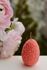 Easter eggs shaped candles. Soy wax blend hand-poured candles for easter decoration