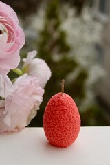 Easter eggs shaped candles. Soy wax blend hand-poured candles for easter decoration