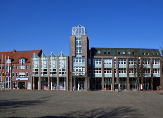 Modernes Rathaus in der Stadt Rothenburg am Fluss Wümme, Niedersachsen
