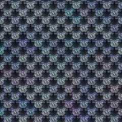 Seamless Fantasy Armour Texture. 3D illustration. Metallic pattern. Metal plates background.  Medieval wallpaper. Textured armor surface..