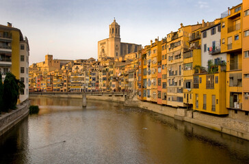 riu onyar cathedral, gerona, catalunya, costa del sol, Spain