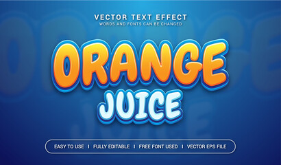 Orange Juice Editable Vector Text Effect.