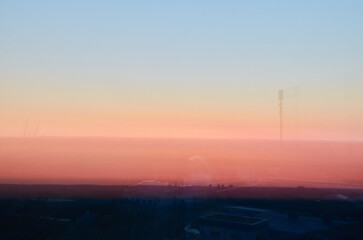 sunset over the city