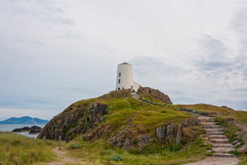 Fototapeta na wymiar Llanddwyn Island lighthouse, North Wales