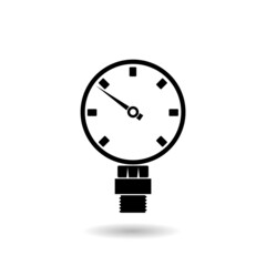 Pressure gauge manometer icon with shadow
