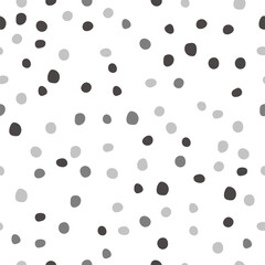 Polka dot seamless pattern with round hand drawn shapes