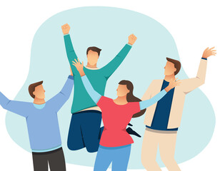 Obraz premium people celebrate , vector illustration 