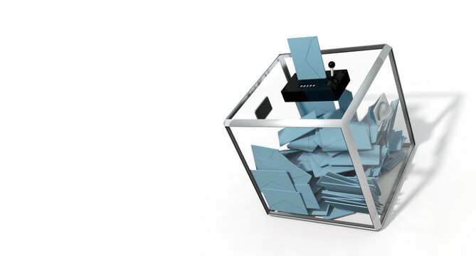 Urne de vote sur fond blanc - rendu 3D