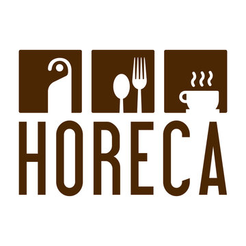 HoReCa icon vector on white. Hotel Restaurant Cafe.
