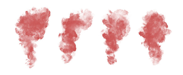 Red smoke on a white background