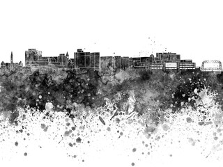 Duluth skyline in black watercolor