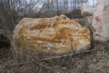 Quarry with mining and stone production.