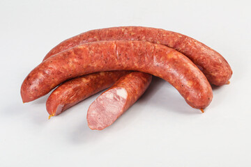 Natural meat sausages with minced meat