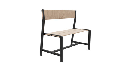 garden bench angle view without shadow 3d render