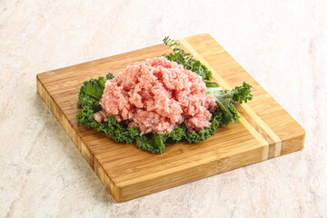Raw pork minced meat for cooking