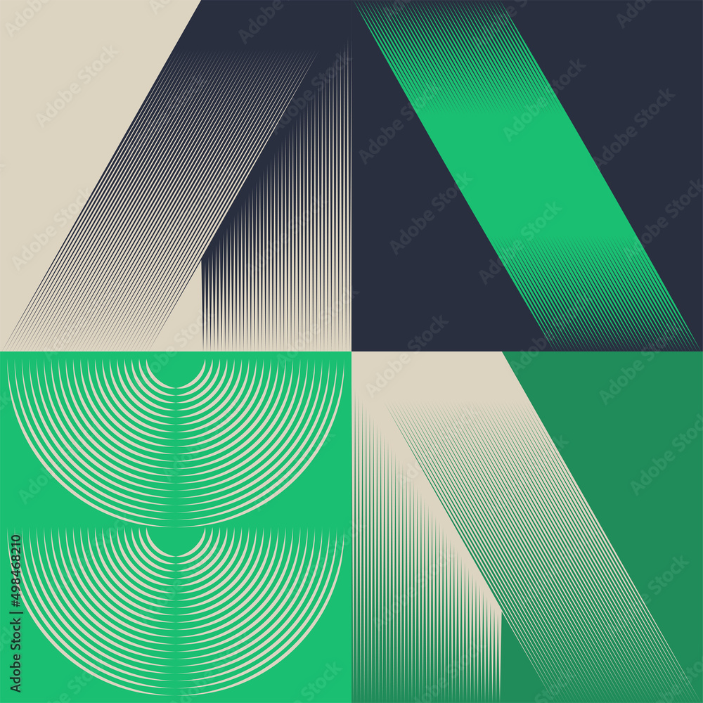 Poster abstract geometric vector seamless pattern with transition effect.