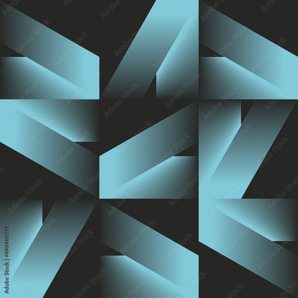 Poster abstract geometric vector seamless pattern with transition effect.
