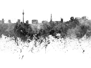 Dusseldorf skyline in watercolor